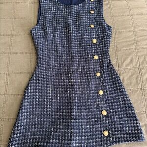Navy Tweed Romper